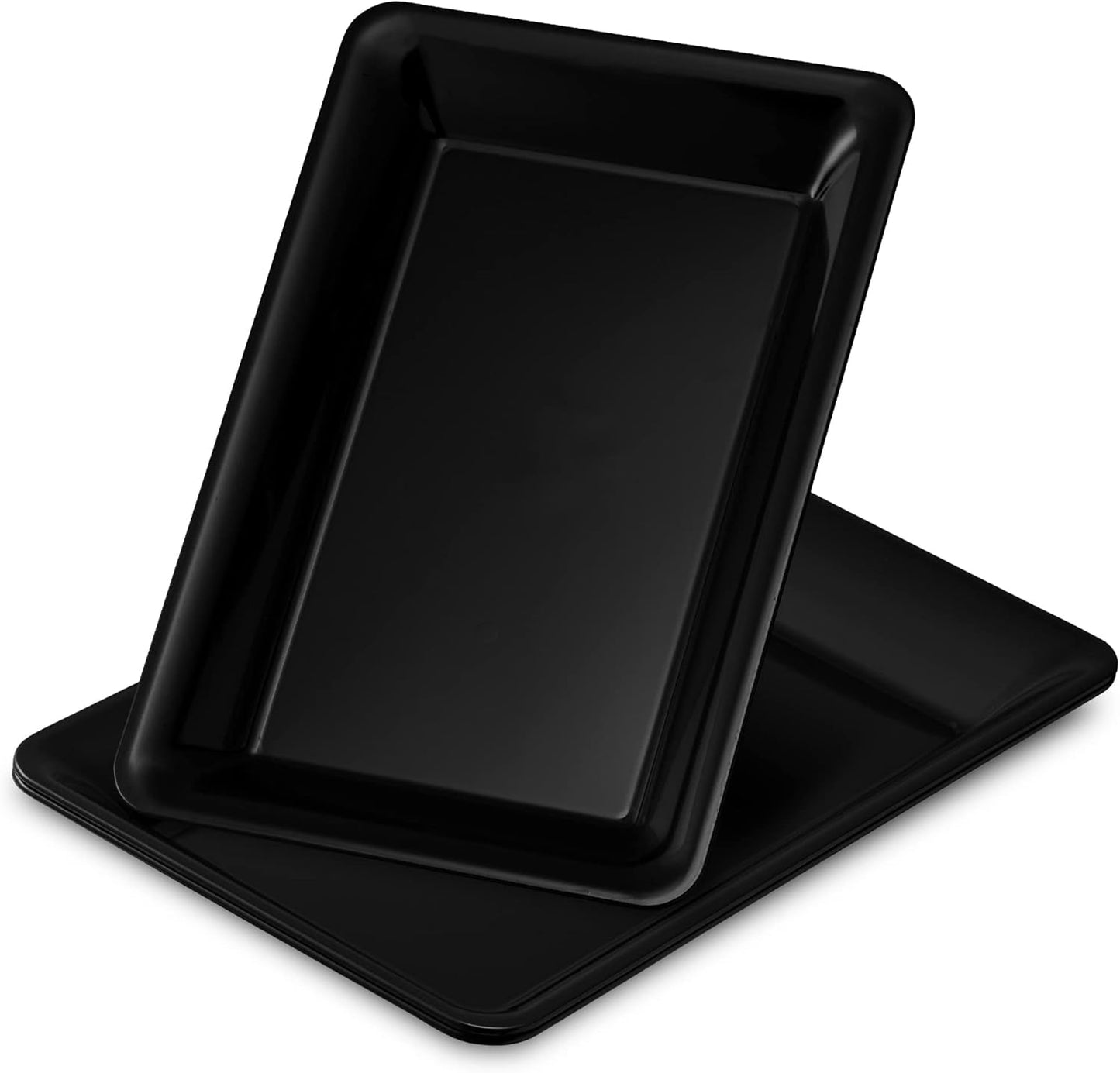 Plasticpro Plastic Serving Trays - Serving Platters Rectangle 10 X 14 Disposable Party Dish Crystal Clear Pack of 4