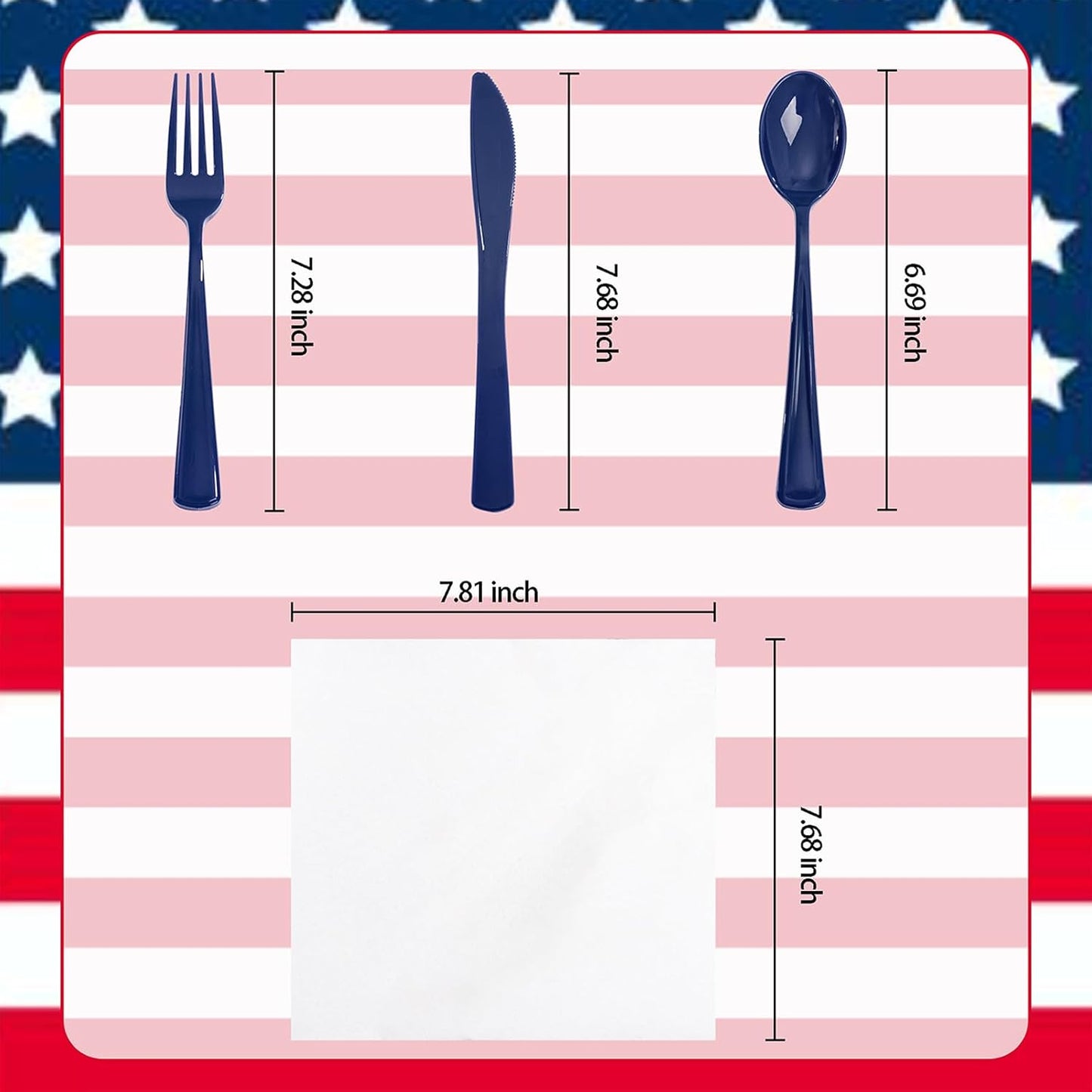 Liacere 100 Pack Silver Plastic Silverware-Pre Wrapped cutlery and Napkin-Pre Rolled Silverware Disposable 100 Forks, 100 Knives 100 Spoons, 100 Napkins Plastic Utensils＆Wedding