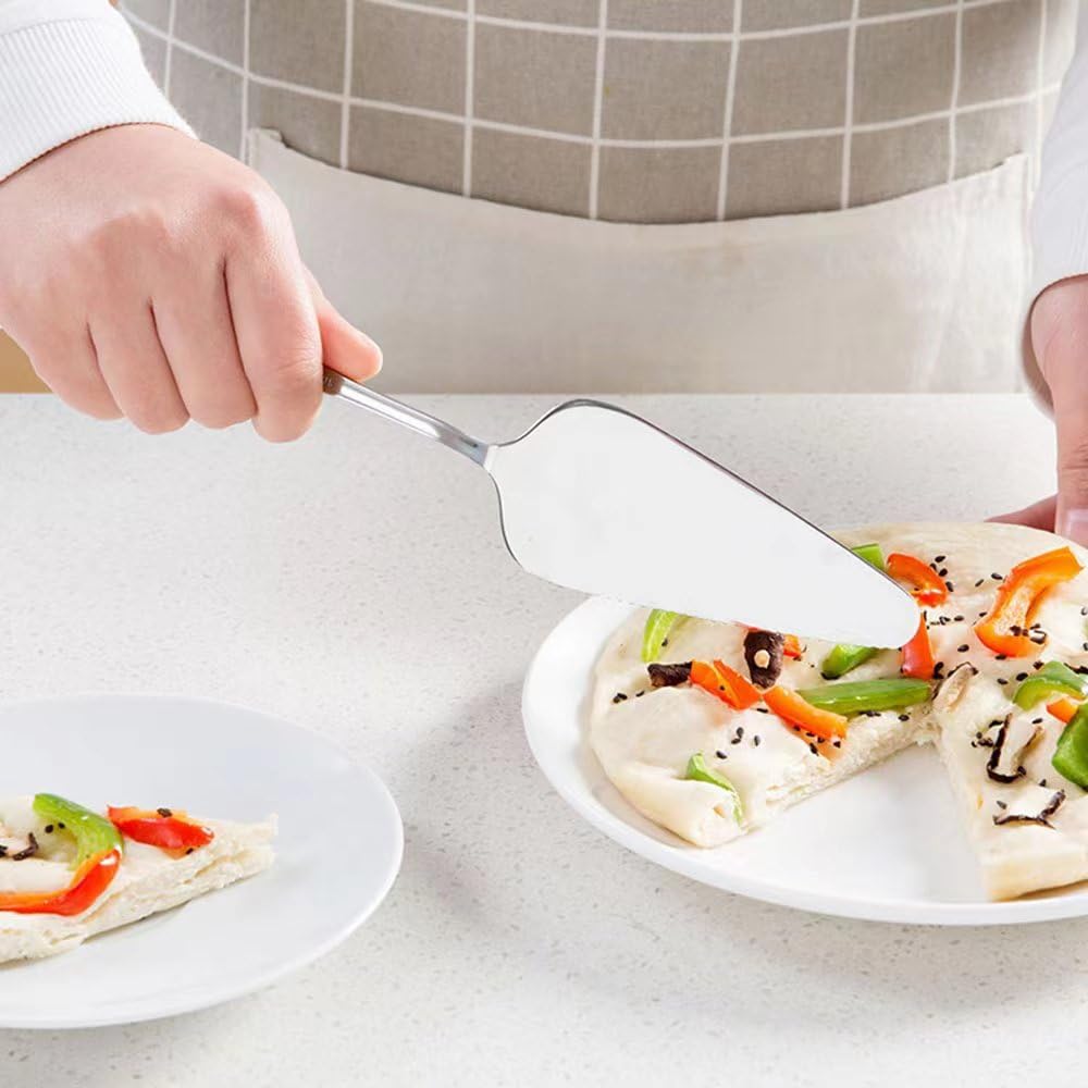 Cake Pie Servers Set,Stainless Steel Pizza Cake Slicer Server,Cake Cutter with Serrated Edges for Kitchens Restaurants Brithday Parties Set of 6