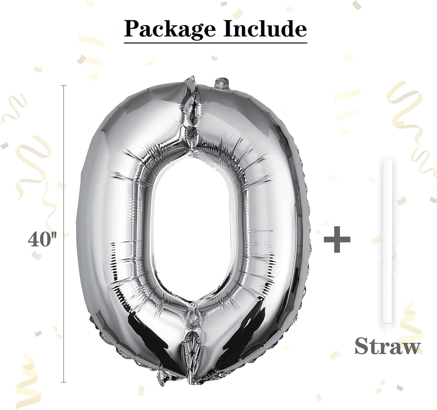 40 inch Silver Letter A Balloon, Big Size Alphabet Foil Mylar Helium Balloons for Birthday Party Celebration Wedding Anniversary Baby Shower Decorations Supplies Alphabet A