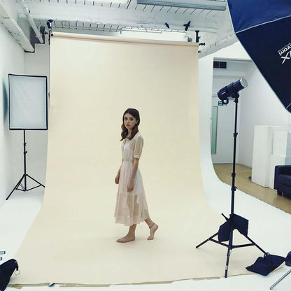 GFCC 8FTX10FT White Backdrop Background for Photography Photo Booth Backdrop for Photoshoot Background Screen Video Recording Parties Curtain