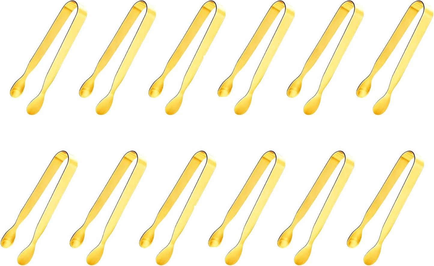 Ice Tongs Sugar Cubes Tongs - 12 Pack Stainless Steel Small Serving Tongs for Appetizers Coffee Tea Party