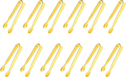 Ice Tongs Sugar Cubes Tongs - 12 Pack Stainless Steel Small Serving Tongs for Appetizers Coffee Tea Party