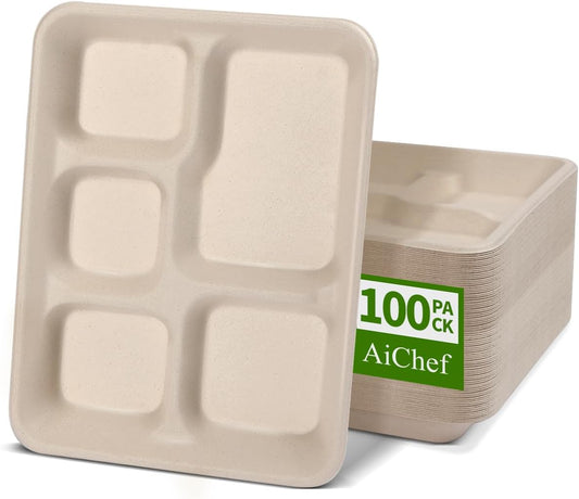 100 Pack 14 inch Large Disposable Food Trays for Crawfish Seafood Boil BBQ Dessert, Large Paper Plates 14 inch Heavy Duty Disposable Serving Trays for Seafood Boil Party