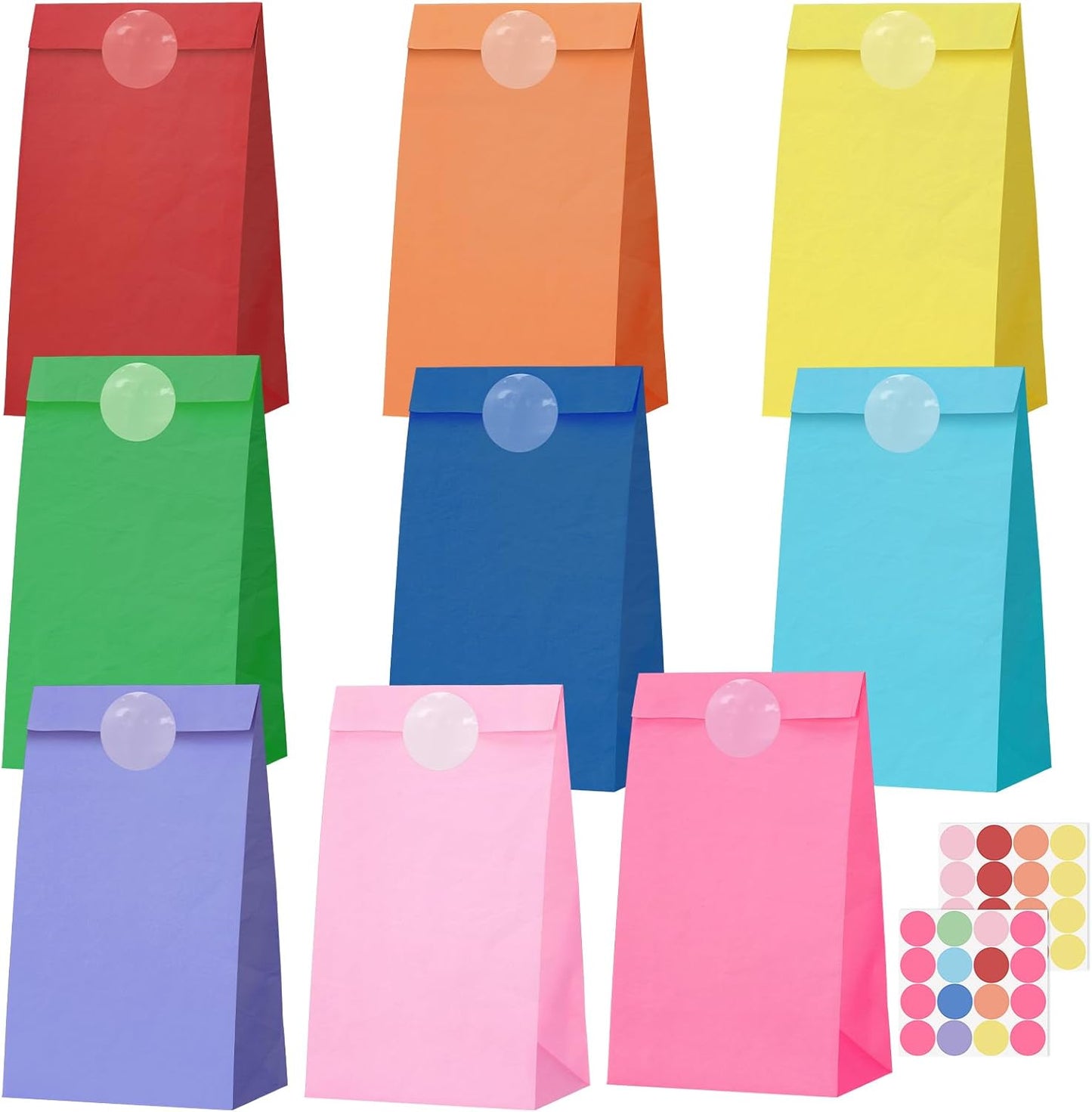 woric 36PCS Party Favor Bags with Stickers, Pink and Purple Goodie Bags for Girls Birthday Mother's Day Small Gift Bag for Kids, Baby Shower, Wedding, Mermaid Party Favor Supplies