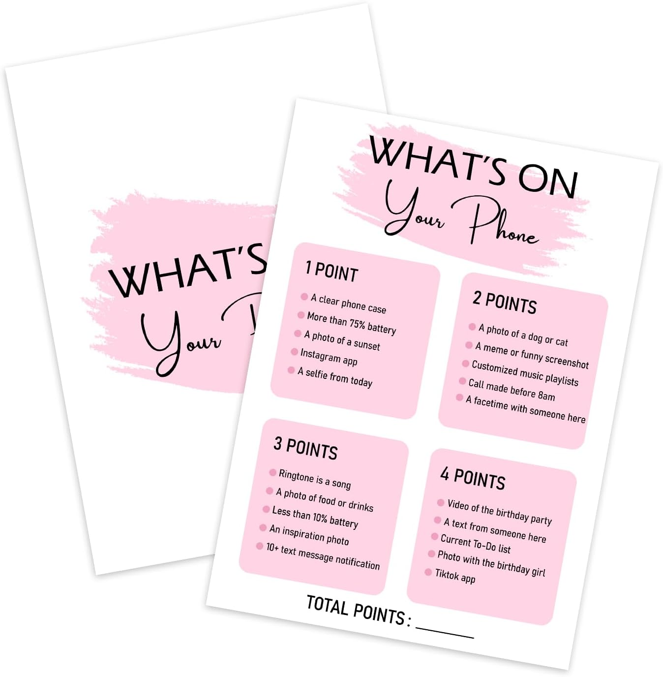 Birthday Party Game - Selfie Scavenger Hunt, Girl Birthday Party Activity Favor, Set of 20 Games Cards, Birthday Supplies, Activity Decorations -B07