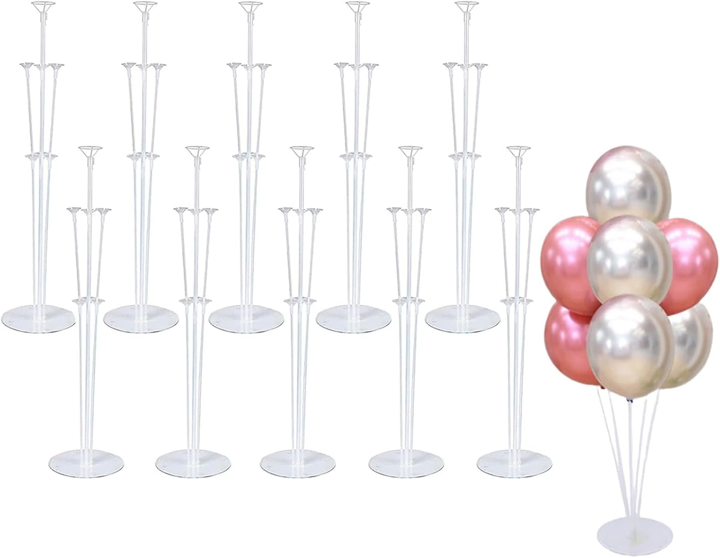 Balloon Stand Kit For Table - 4 Sets Balloon Sticks with Base For Birthday Graduation Party Decorations