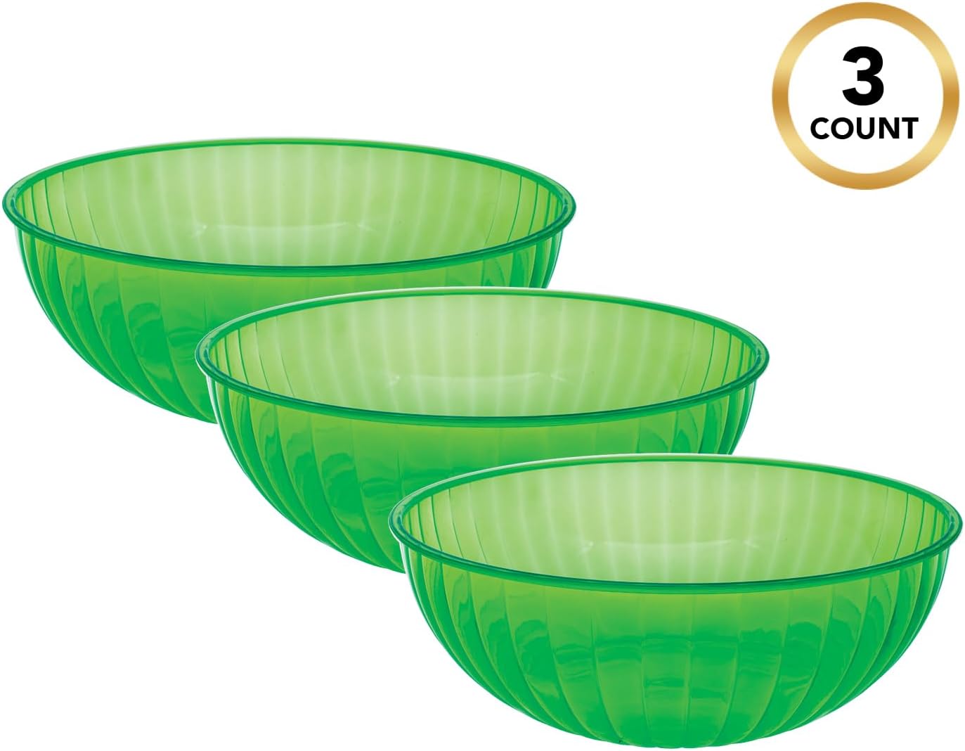 Party Essentials Hard Plastic 192-Ounce Serving Bowl, Neon Pink