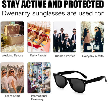 Party Sunglasses Bulk - Adult Retro Plastic Pack of 12 Vintage Sunglasses for Men Women - Party Favors