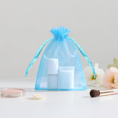joycraft 50Pcs Organza Bags, 2x3 inch Gift Favor Bags, White Wedding Favor Bags, Jewelry Pouches with Drawstring, Mesh Bags Drawstring for Jewelry, Festival, Makeup, Candy, Desserts