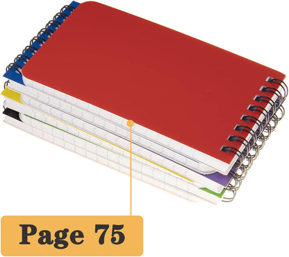 QiCheng 6pack Pocket Notebook Small Notepad Pocket Notepad Small Spiral Notebooks 3X5Inches (6)