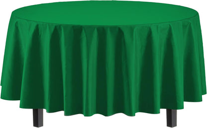 12-Pack Premium Plastic Tablecloth 54in. x 108in. Rectangle Table Cover - Dark Blue - Colors A