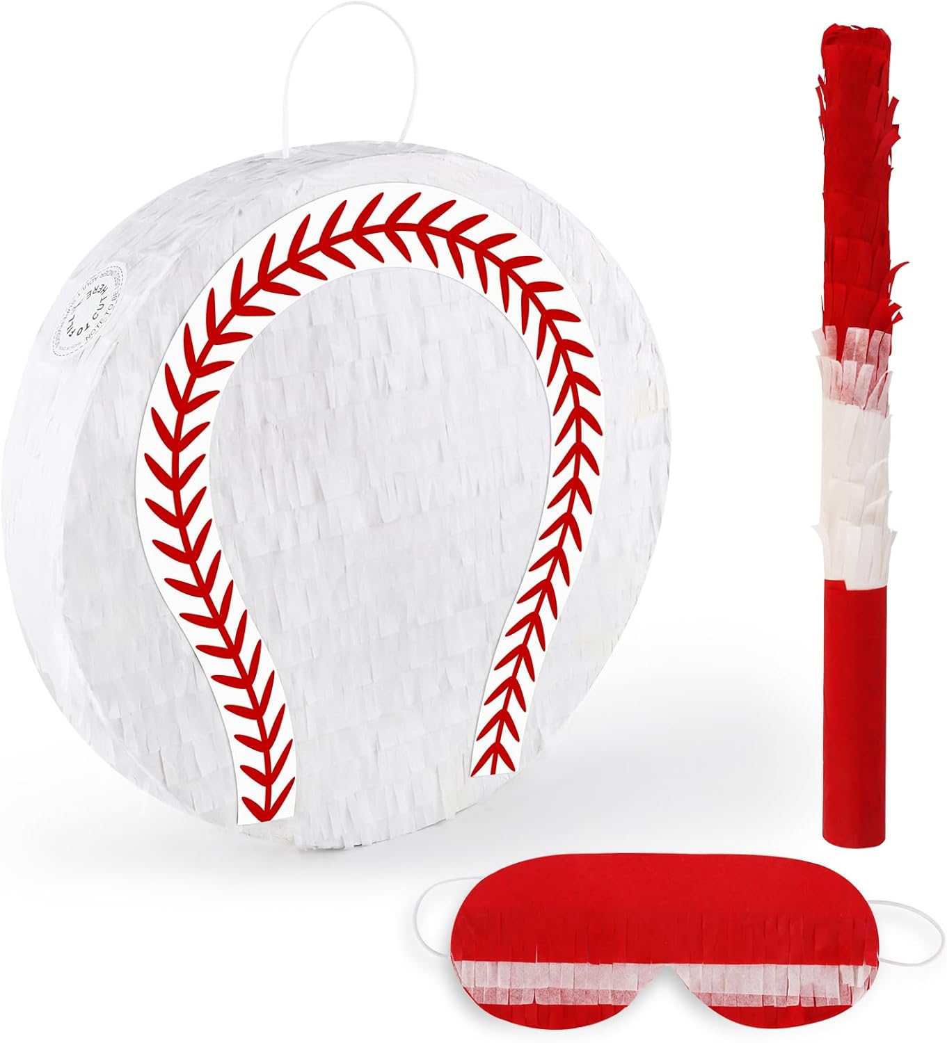 Hooqict Mexican Pinata with Blindfold and Bat Stick Party Pinata for Fiesta Carnival Cinco de Mayo Decorations Kids Adults Mexican Party Games Birthday Party Supplies