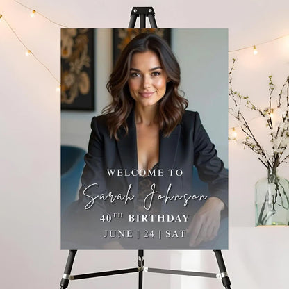 Editable Birthday Welcome Sign, Pink Bow Birthday Party Sign, Custom Birthday Signs, Welcome To Birthday Party, Birthday Party Decor, Welcome To Birthday Celebration Party Sign #12
