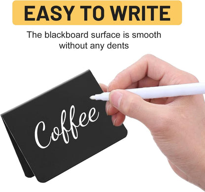 20Pcs Mini Chalkboard Signs for Food,Small L-Shaped Food Labels for Party Buffet,Table Chalkboard Signs for Weddings,Birthday,Parties,Carnival Prom Activities