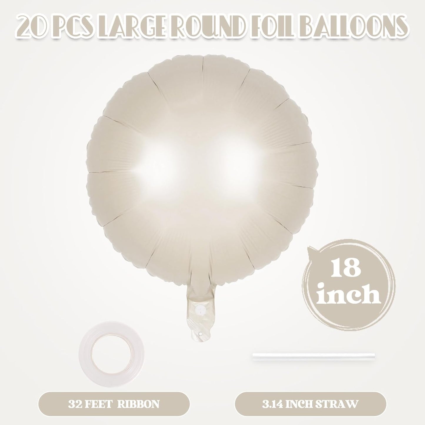 20 Pcs Black Round Shaped Balloons,18 Inch Round Foil Balloon,Giant Round Mylar Balloon Helium Balloons for Birthday Party Baby Shower Wedding Decorations (Black)