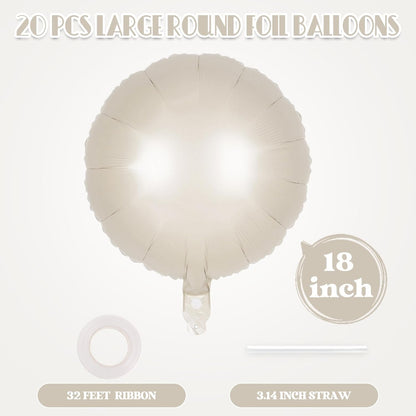 20 Pcs Black Round Shaped Balloons,18 Inch Round Foil Balloon,Giant Round Mylar Balloon Helium Balloons for Birthday Party Baby Shower Wedding Decorations (Black)