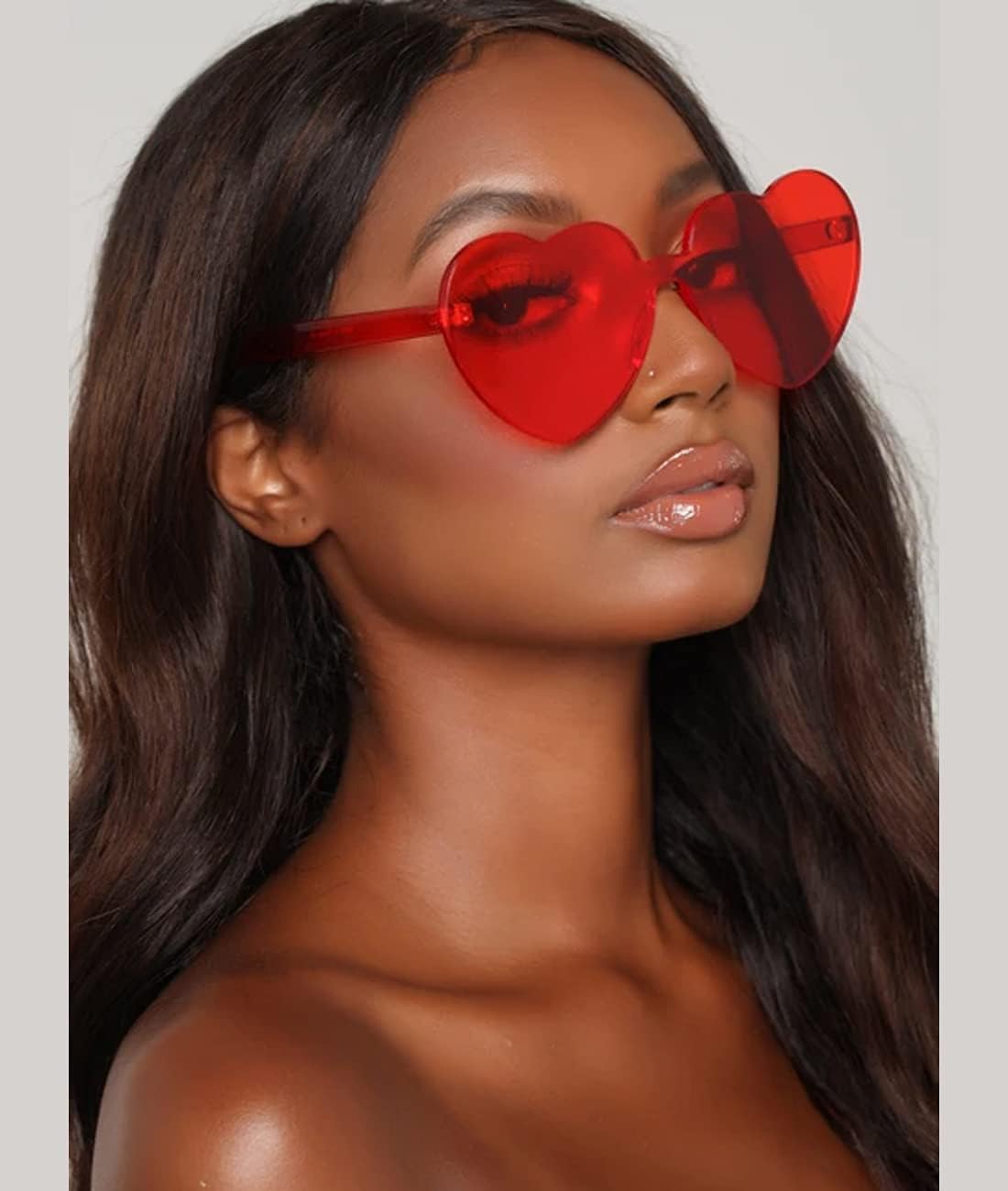 LIULIUBTY Heart Shaped Rimless Sunglasses 12Pack, Bachelor Party Cool Colorful Funky Sunglasses