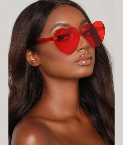 LIULIUBTY Heart Shaped Rimless Sunglasses 12Pack, Bachelor Party Cool Colorful Funky Sunglasses
