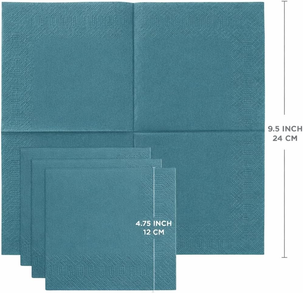 Black Beverage Napkins (300 Count) 2-Ply Disposable Cocktail Napkins for Bar, Weddings, Parties, Events, Premium Quality and EU Made