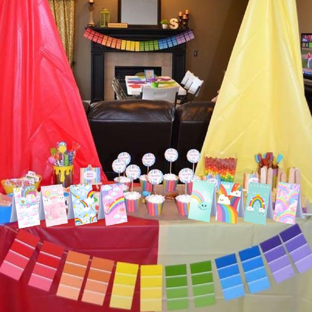 24 Pcs Mini Rainbow Notepads Rainbow Spiral Pocket Notebook Fun Coil Mini Notepad Birthday Party Supplies 8 Styles Office Products Decoration