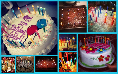 Amazing Colorflame Multicolor Happy Birthday Candles and Holders (12 Count),Unscented