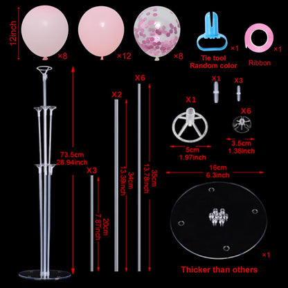 4 Sets Balloon Stand Kits, Balloon Sticks Holder with Base for Table Light Pink Party Decorations for girl Birthday Wedding Graduation Party Gender Reveal Baby Shower Graduation Decorations 2026