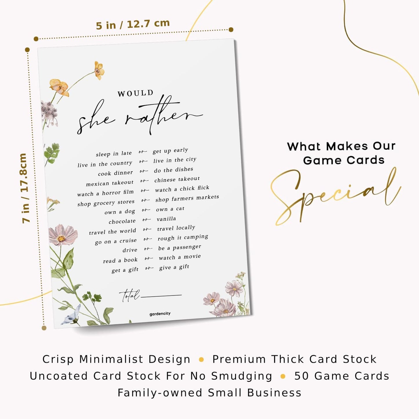 GardenCity Find The Guest Bingo Game Cards, Bridal Shower Games, Baby Shower Bingo, Wedding Game, 50 Cards - Wildflower