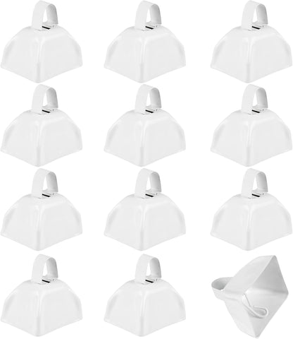 Metal Cowbell - 12 Pack, 3 Inch Red Cow Bells for Sporting Events, Cheering, Spirit, Loud Cow Bell Ideal Hand Percussion Cowbells Noise Makers for Sporting Events, Football Games, and Celebrations