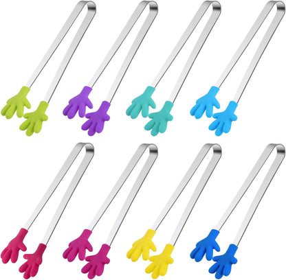 Shindel Small Tongs, 5" Mini Metal Tongs for Serving Food, Cute Kitchen Tool for Candy, Snacks, Chips, Cookies, Appetizers, Fruit, Pickles & Ice Cubes, Great for Party, Buffet & Dessert Table