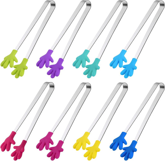 Shindel Small Tongs, 5" Mini Metal Tongs for Serving Food, Cute Kitchen Tool for Candy, Snacks, Chips, Cookies, Appetizers, Fruit, Pickles & Ice Cubes, Great for Party, Buffet & Dessert Table