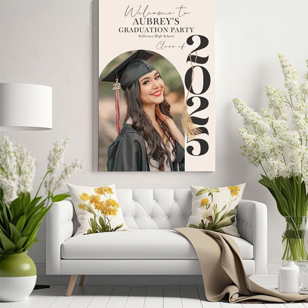 Graduation Party Welcome Sign, Photo Graduation Poster, Graduation Decorations, Grad Party Sign, Grad Welcome Sign, Graduation gift for best friend, Graduation gift for daughter, sister, brother - 1