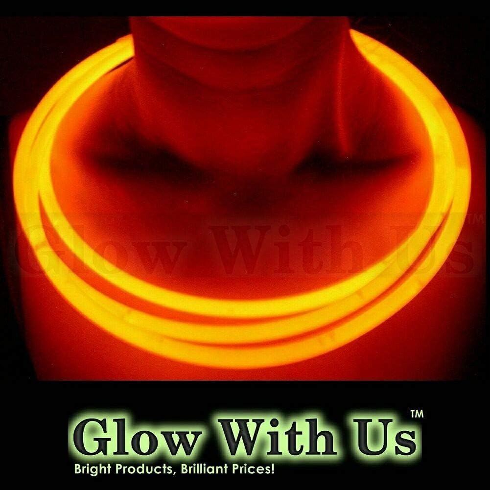 Glow Sticks Bulk Wholesale Necklaces, 100 22" Glow Necklaces, Glow 8-12 Hr, Connector Pre-attached (handy), Bright Colors, Glow-in-the-dark Party Supplies.