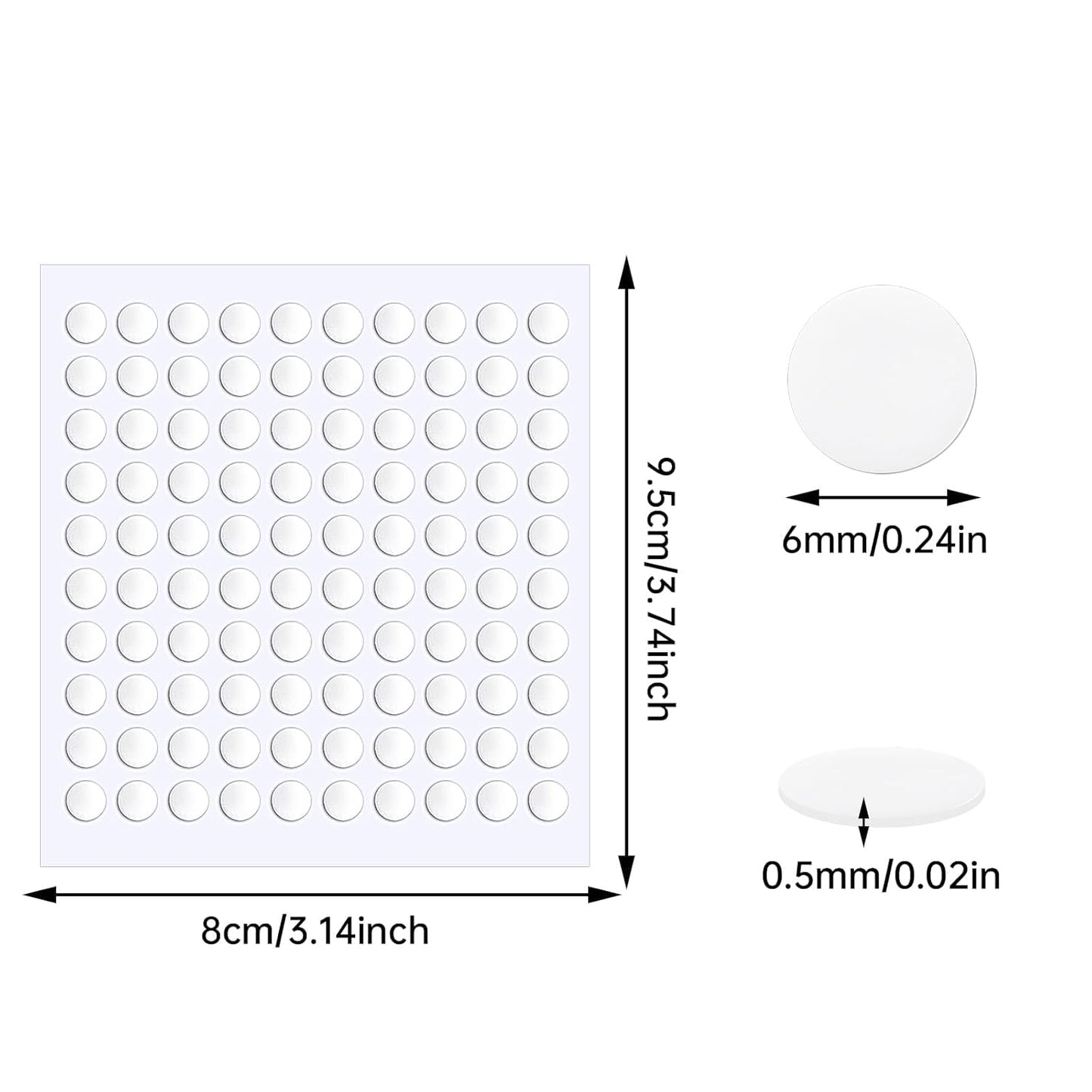 JANYUN 140 Pieces Adhesive Dots,Removable Round Putty Clear Tack No Trace Small Tape Stickers for Wall Hanging Festival Poster Office Party Decoration Picture Crafts