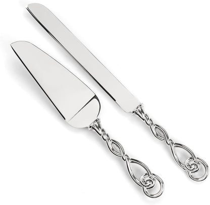 Hortense B. Hewitt Wedding Accessories Cake Knife and Server Set, Glittering Beads