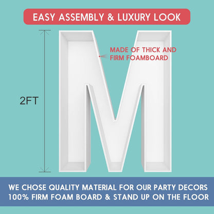 JW Passion - Premium Quality Made 3FT Tall Mosaic Balloon Frame Big Marquee Light Up Letters DIY Kit for Birthday Party Wedding Backdrop Decor Letter A Pre-Cut Foam Board