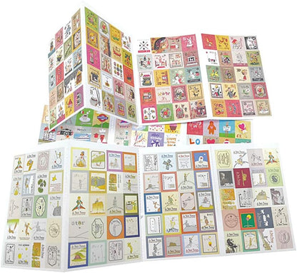 ALIMITOPIA Adhesive Sticker,12 Sheets(240pcs) Stamp Shape DIY Decorative Paper Paster Ornament Mark