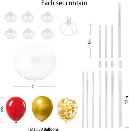 4 Set Balloon Stand Kit for Table Centerpieces With Balloon and Base Party Decorations for Birthday Wedding Retirement Graduation Baby Shower (Navy Silver)