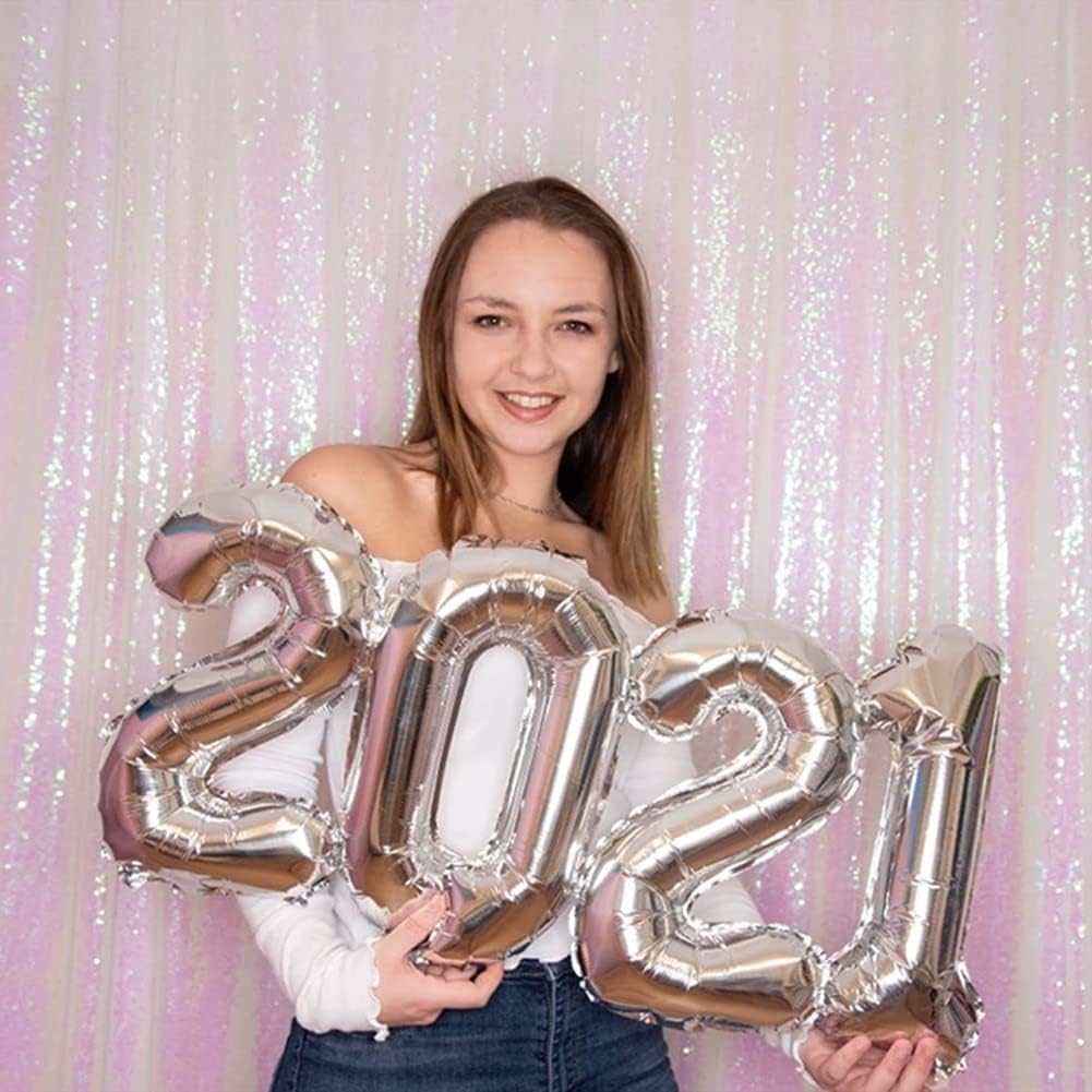 Poise3EHome Black Sequin Backdrop Curtains, 2 Panels 2FTx8FT Glitter Photo Booth Backdrop for Halloween Birthday Bachelorette Wednesday Twilight Party Decorations