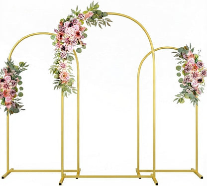 Metal Arch Backdrop Stand Wedding Arch frame Set of 2 (7.2FT,6FT) Gold Balloon Backdrop Arch Stand for Wedding Ceremony Birthday Party Baby Shower Graduation Ceremony Decoration