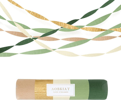 AOBKIAT Colorful Streamers Party Decorations,5 Rolls Vintage Rainbow Crepe Paper Streamers for Birthday,Candyland Theme Baby Shower,Fiesta,Wedding,Christmas,DIY Craft Crepe Paper,1.8 Inch x 82 Ft/Roll