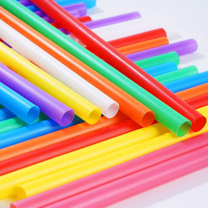 100 Pcs Jumbo Smoothie Straws,Colorful Disposable Wide-mouthed Large Straw.