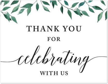 Andaz Press Wedding Party Signs, Natural Greenery Green Leaves, 8.5x11-inch, Bridal Shower Scavenger Hunt, 1-Pack - Colors B