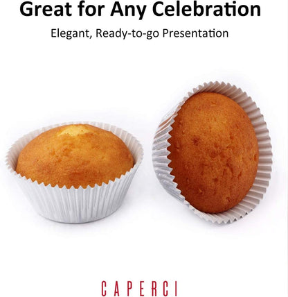 Caperci Standard Cupcake Liners Gold Foil Muffin Baking Cups 150-Pack - Premium Greaseproof & Sturdy Cupcake Papers