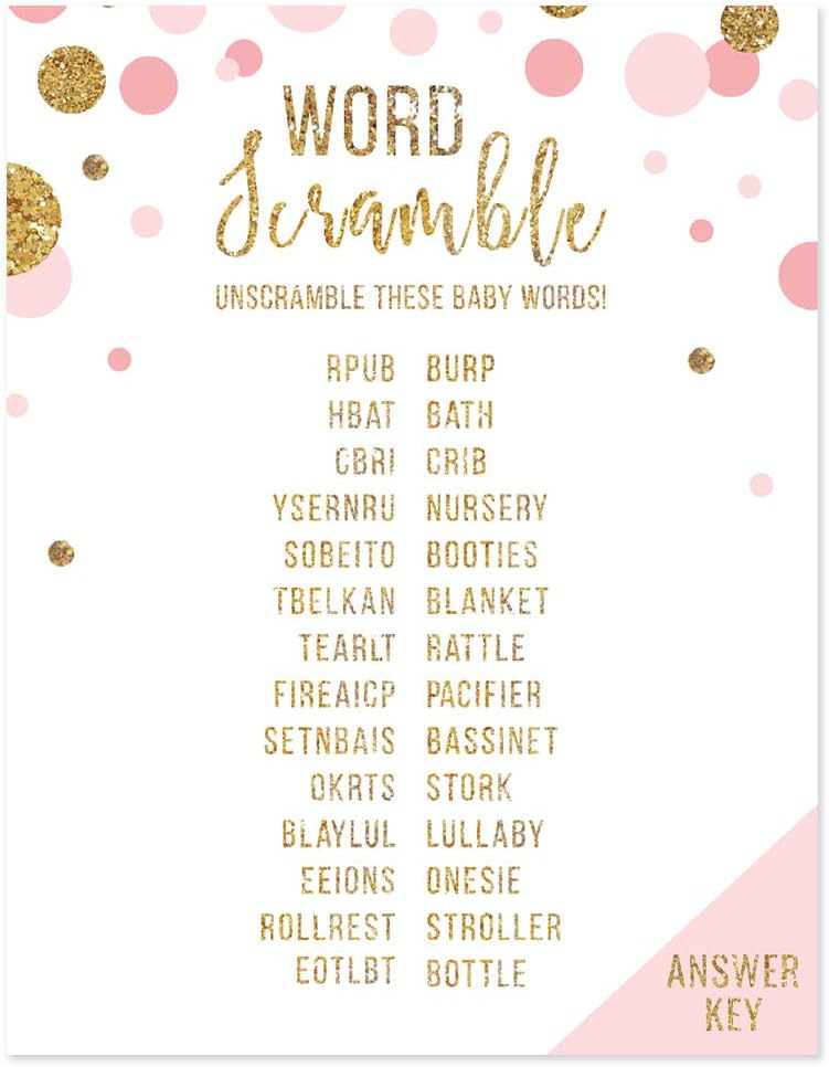Andaz Press Blush Pink Gold Glitter Girl Baby Shower, Printable Table Tent Place Cards, 20-Pack, Seat Placement Cards Blank Place Cards For Table Settings Name Cards for Wedding, Graduation Food Cards - Colors B