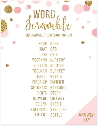 Andaz Press Blush Pink Gold Glitter Girl Baby Shower, Printable Table Tent Place Cards, 20-Pack, Seat Placement Cards Blank Place Cards For Table Settings Name Cards for Wedding, Graduation Food Cards - Colors B