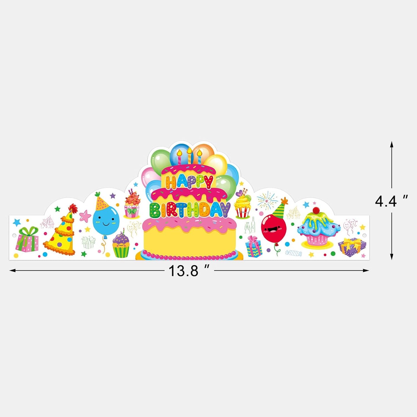 Pack of 36 Birthday Crowns for Kids - Colorful Paper Party Hats for Students Classroom School VBS Party Supplies