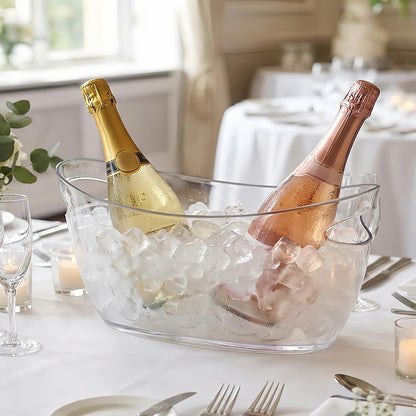 OBTANIM Clear Acrylic Ice Buckets Large Champagne Drink Cooler Storage Ice Tub with Scoops for Beer Cocktails Wine Beverage Home Parties Bar Cooling Supplies