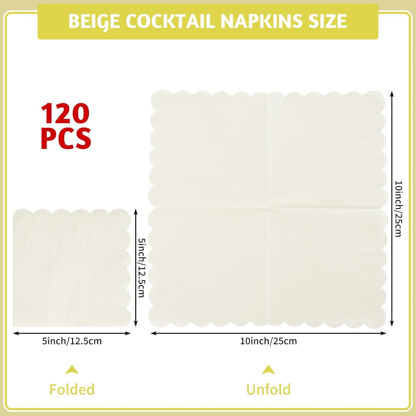 NatNarr 120 Pcs Cocktail Napkins Pink Mothers Day Paper Napkins Light Pink Dessert Beverage Napkin Cute Scalloped Party Napkin for Baby Bridal Shower, Birthday, 5 x 5 Inch