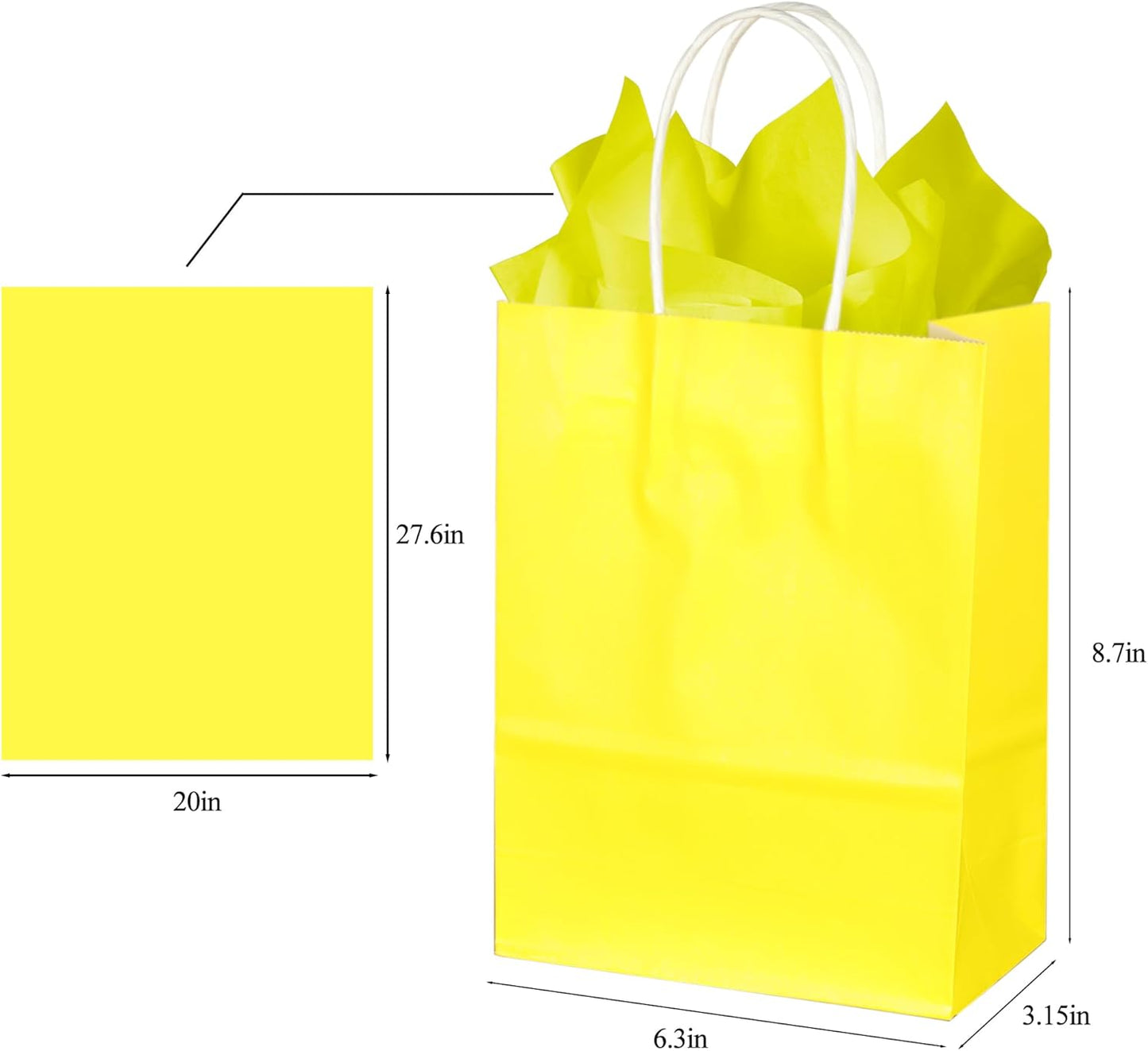 BLEWINDZ 32 Pieces Gift Bags with 32 Tissues, 8 Colors Party Favor Bags with Handles, Rainbow Gift Bag for Wedding, Birthday, Party Supplies and Gifts